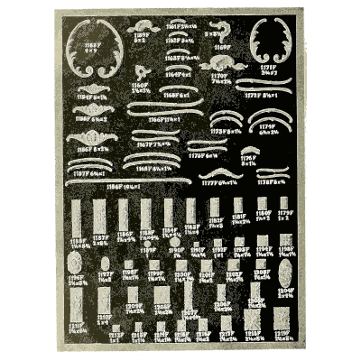 Sheet of rosettes and blocks - Illustrated Catalogue of Period Ornaments - 1924
