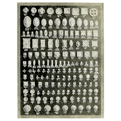 Grid of small rosettes - Illustrated Catalogue of Period Ornaments - 1924