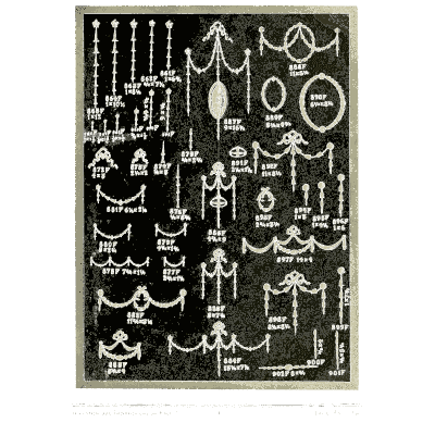 Sheet of slender drops - Illustrated Catalogue of Period Ornaments - 1924