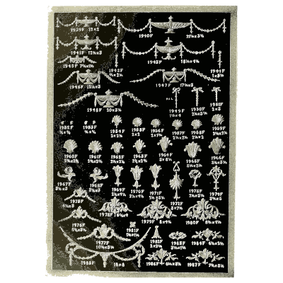 Sheet of swags and pendants - Illustrated Catalogue of Period Ornaments - 1924