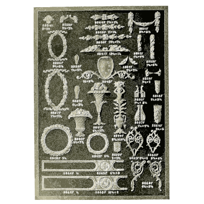 Sheet of oval frames and rings - Illustrated Catalogue of Period Ornaments - 1924