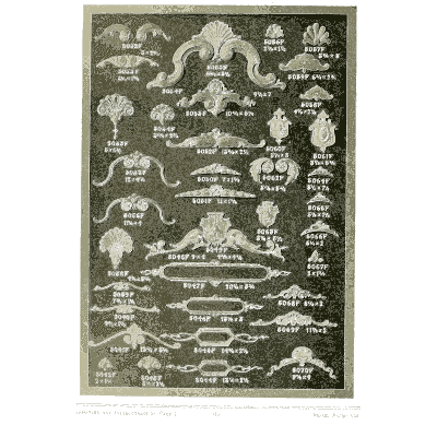 Sheet of crest ornaments - Illustrated Catalogue of Period Ornaments - 1924