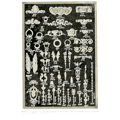Sheet of upright drop ornaments - Illustrated Catalogue of Period Ornaments - 1924