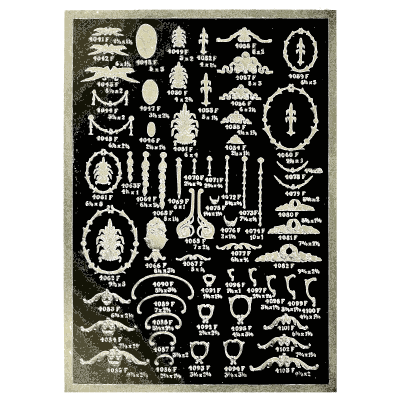 Sheet of slender drops and shells - Illustrated Catalogue of Period Ornaments - 1924