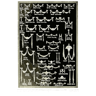 Sheet of swags and urn drops - Illustrated Catalogue of Period Ornaments - 1924