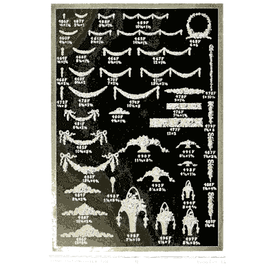 Sheet of swags and crests - Illustrated Catalogue of Period Ornaments - 1924