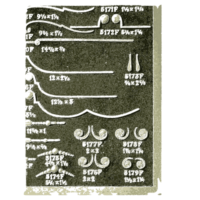 Sheet of ribbon swags - Illustrated Catalogue of Period Ornaments - 1924