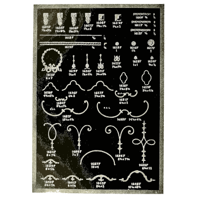 Sheet of thin rods and swags - Illustrated Catalogue of Period Ornaments - 1924