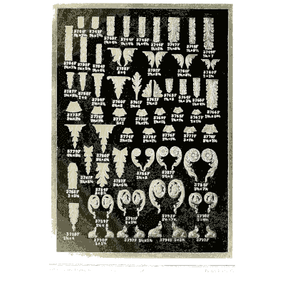 Sheet of paterae and bell drops - Illustrated Catalogue of Period Ornaments - 1924