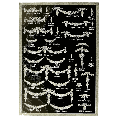 Sheet of garland swags - Illustrated Catalogue of Period Ornaments - 1924