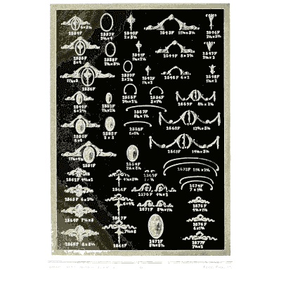 Sheet of oval paterae and swags - Illustrated Catalogue of Period Ornaments - 1924