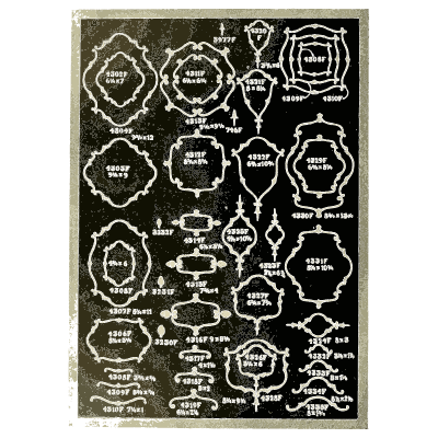 Sheet of shaped panel frames - Illustrated Catalogue of Period Ornaments - 1924