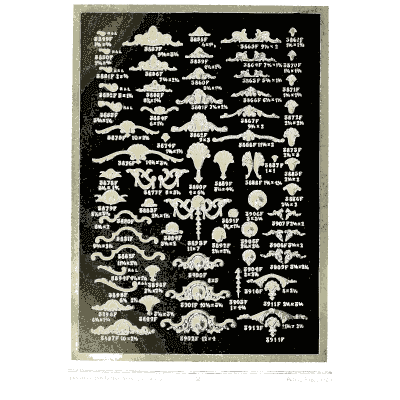 Sheet of small crest pieces - Illustrated Catalogue of Period Ornaments - 1924