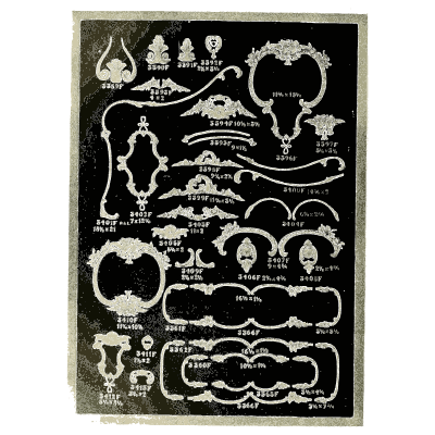 Sheet of long swags and mounts - Illustrated Catalogue of Period Ornaments - 1924