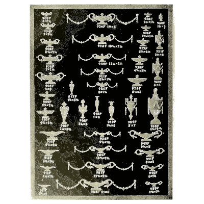 Sheet of urn drops - Illustrated Catalogue of Period Ornaments - 1924