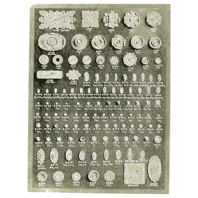 Sheet of paterae and cartouches - Illustrated Catalogue of Period Ornaments - 1924