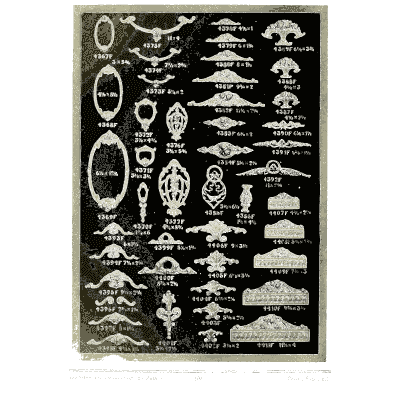 Sheet of oval mounts and crests - Illustrated Catalogue of Period Ornaments - 1924