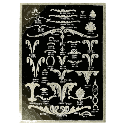 Sheet of leaf crest sprays - Illustrated Catalogue of Period Ornaments - 1924