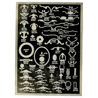 Sheet of scrolled bands and ovals - Illustrated Catalogue of Period Ornaments - 1924