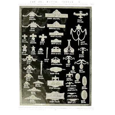 Sheet of fan crests and shields - Illustrated Catalogue of Period Ornaments - 1924