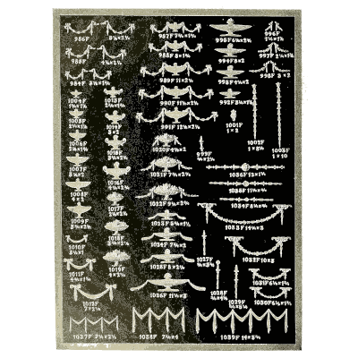Sheet of swags and zigzag strips - Illustrated Catalogue of Period Ornaments - 1924