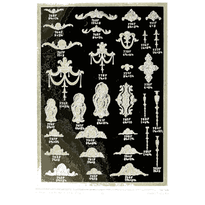 Sheet of crests and hanging swags - Illustrated Catalogue of Period Ornaments - 1924