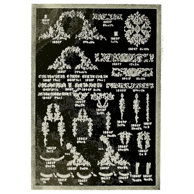 Sheet of large cartouche crests - Illustrated Catalogue of Period Ornaments - 1924