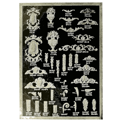 Sheet of crests and blocks - Illustrated Catalogue of Period Ornaments - 1924