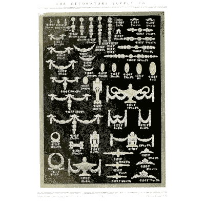 Sheet of mixed drops and ovals - Illustrated Catalogue of Period Ornaments - 1924