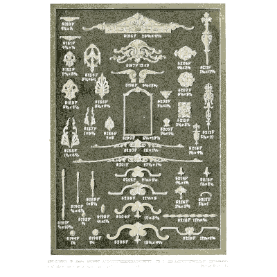 Sheet of crest and urn mounts - Illustrated Catalogue of Period Ornaments - 1924