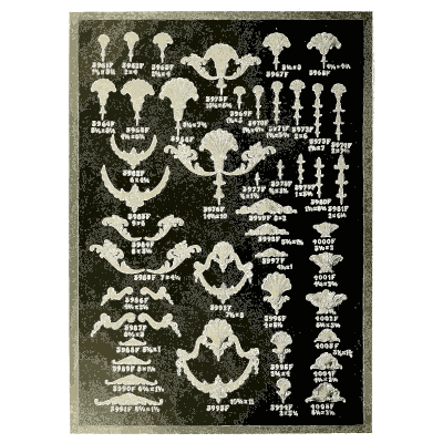 Sheet of crest and candelabrum mounts - Illustrated Catalogue of Period Ornaments - 1924