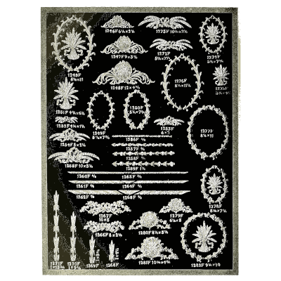 Sheet of wreath frames and crests - Illustrated Catalogue of Period Ornaments - 1924