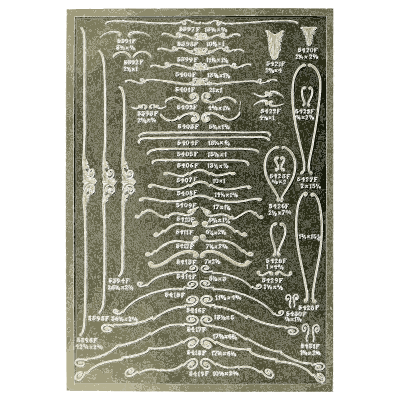 Sheet of slender rails - Illustrated Catalogue of Period Ornaments - 1924
