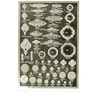 Sheet of bosses and rings - Illustrated Catalogue of Period Ornaments - 1924