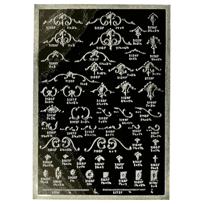 Sheet of crest sprays and swags - Illustrated Catalogue of Period Ornaments - 1924
