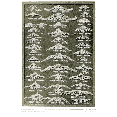 Sheet of leaf spray crests - Illustrated Catalogue of Period Ornaments - 1924