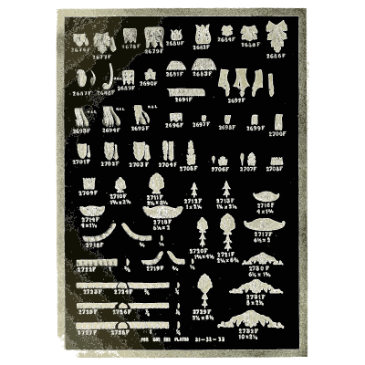 Sheet of keystones and blocks - Illustrated Catalogue of Period Ornaments - 1924