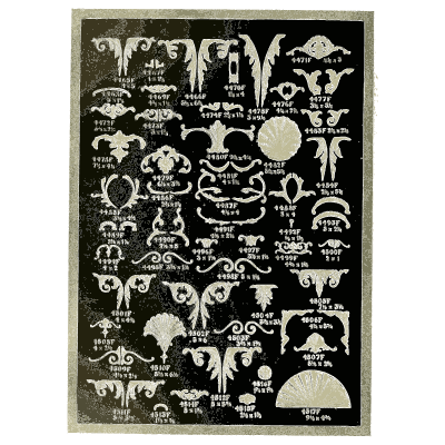 Sheet of leaf crests and fans - Illustrated Catalogue of Period Ornaments - 1924