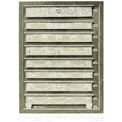 Sheet of decorated panel rails - Illustrated Catalogue of Period Ornaments - 1924