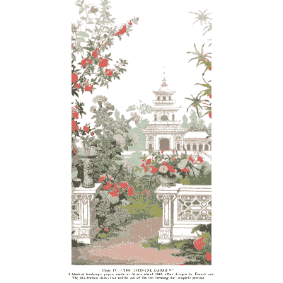 Chintz garden with pagoda - Decorative Textiles - 1918