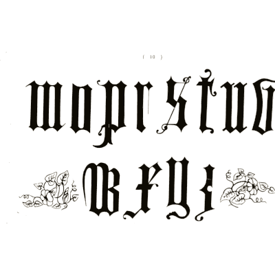 Blackletter lowercase m to z 02 - The Embroiderer's Book of Design - 1891