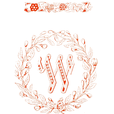 Monogram in a flower wreath - The Embroiderer's Book of Design - 1891