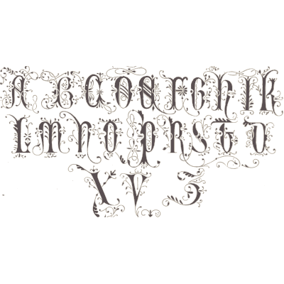 Flourished capital alphabet - The Embroiderer's Book of Design - 1891