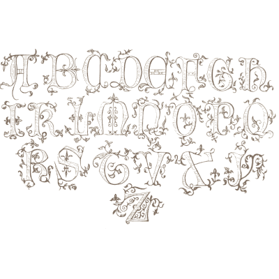 Floriated capital alphabet - The Embroiderer's Book of Design - 1891