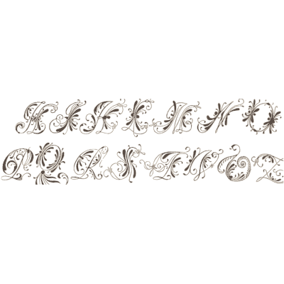 Ornate script capitals - The Embroiderer's Book of Design - 1891