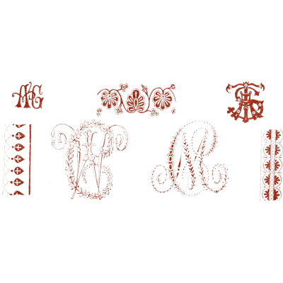 Embroidery monograms and edgings - The Embroiderer's Book of Design - 1891