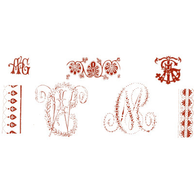 Worked monograms and beaded borders - The Embroiderer's Book of Design - 1891