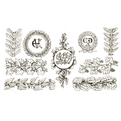 Monogram wreaths and sprays - The Embroiderer's Book of Design - 1891