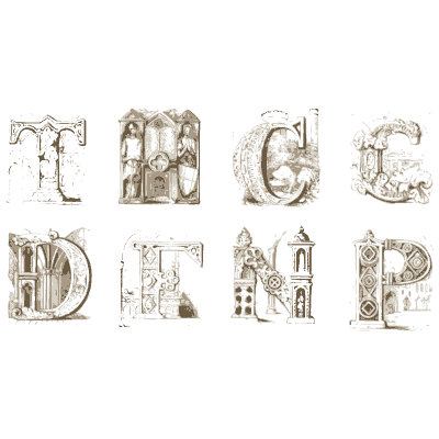 Architectural initials - The Book of Ornamental Alphabets, Ancient and Modern - 1859