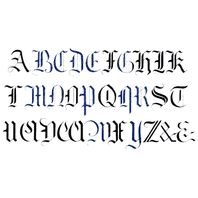 Blackletter capitals with ampersand - The Book of Ornamental Alphabets, Ancient and Modern - 1859
